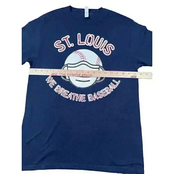JERZEES St. Louis Cardinal Baseball "We Breath Baseball" T-Shirt SIZE-MEDIUM - Picture 6 of 7